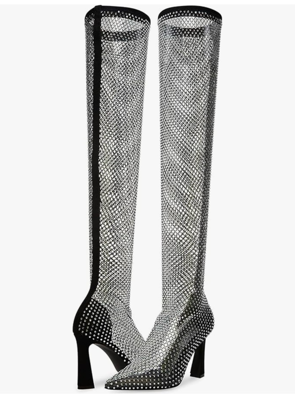 Steve Madden Sapphire Mesh Rhinestone  High Heel Over-the-Knee Boot Women’s 8